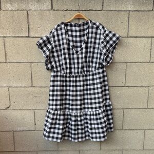 Black and White Gingham Dress - Classic Check Pattern